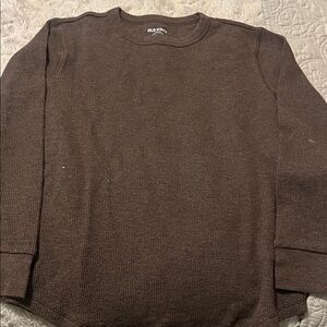 Boys Old Navy Chocolate Ribbed Long Sleeve Top-Size L (10-12)